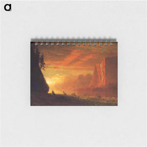アートメモ帳-Deer at Sunset - アルバート ビアスタット Memo.