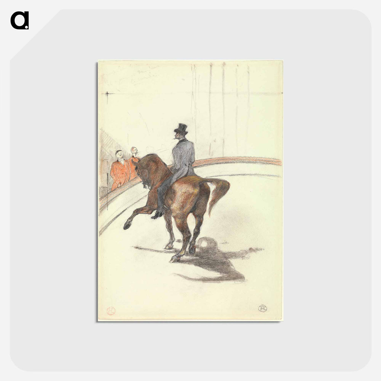 アートポストカード-At the Circus: The Spanish Walk - アンリ ド トゥールーズ ロートレック Postcard.