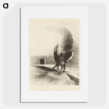 アートポスター-Beneath the Wing of a Shadow the Black Creature was Biting Energetically - オディロン ルドン Poster.