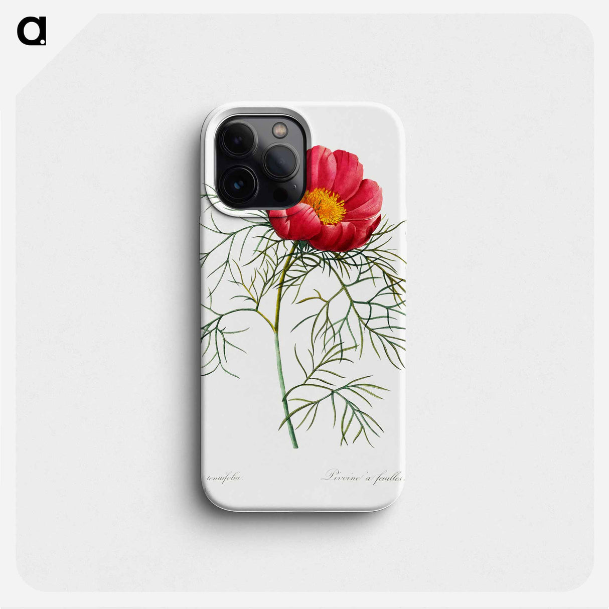 Red peony - Pierre Joseph Redouté Phone Case.