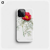 Red peony - Pierre Joseph Redouté Phone Case.