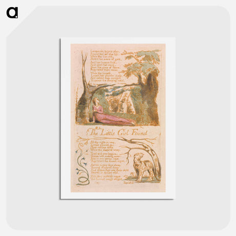 アートポストカード-The Little Girl Found - ウィリアム ブレイク Postcard.