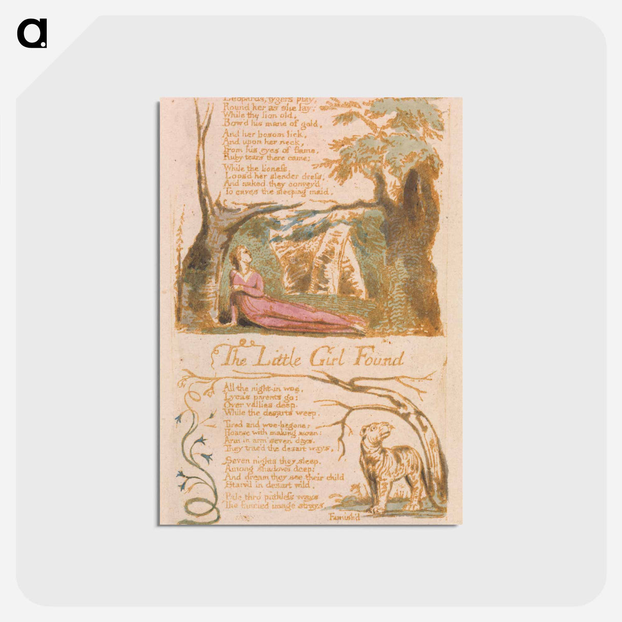 アートポストカード-The Little Girl Found - ウィリアム ブレイク Postcard.