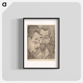 アートポスター-Two Peasant Heads - エルンスト ルートヴィヒ キルヒナー Poster.