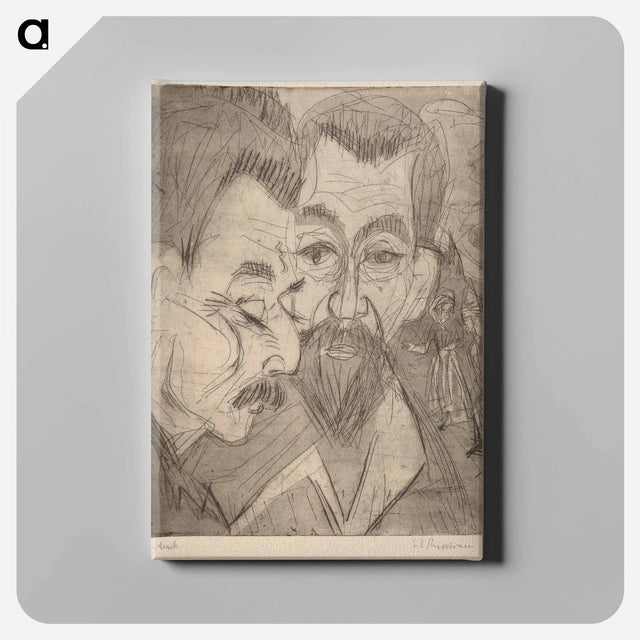 アートパネル-Two Peasant Heads - エルンスト ルートヴィヒ キルヒナー Canvas.