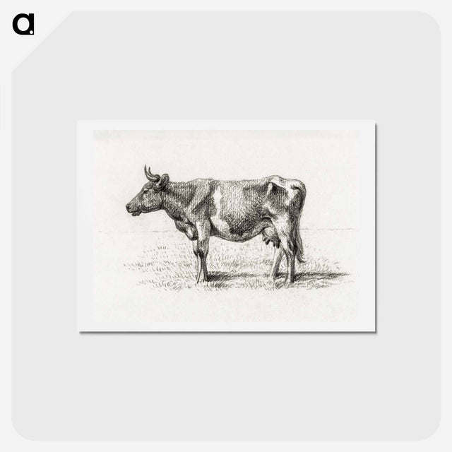 アートポストカード-Standing cow - ジャン ベルナール Postcard.