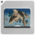 アートパネル-Hokusai's Carp Swimming by Water Weeds - 葛飾 北斎 Canvas.
