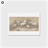 アートポストカード-A Group of Eight Horses Fighting
 - イェール大学アートギャラリー Postcard.
