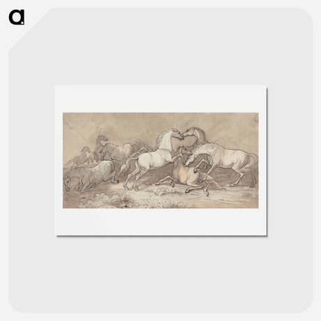 アートポストカード-A Group of Eight Horses Fighting
 - イェール大学アートギャラリー Postcard.