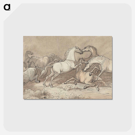 アートポストカード-A Group of Eight Horses Fighting
 - イェール大学アートギャラリー Postcard.