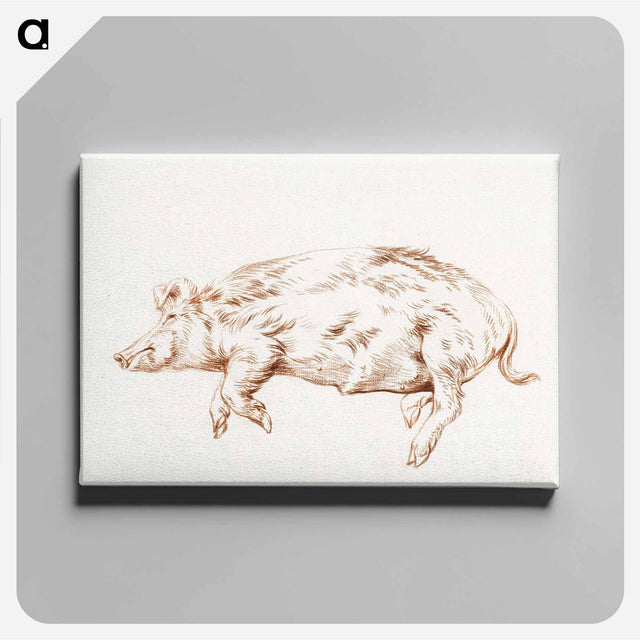 アートパネル-Lying pig - ジャン ベルナール Canvas.