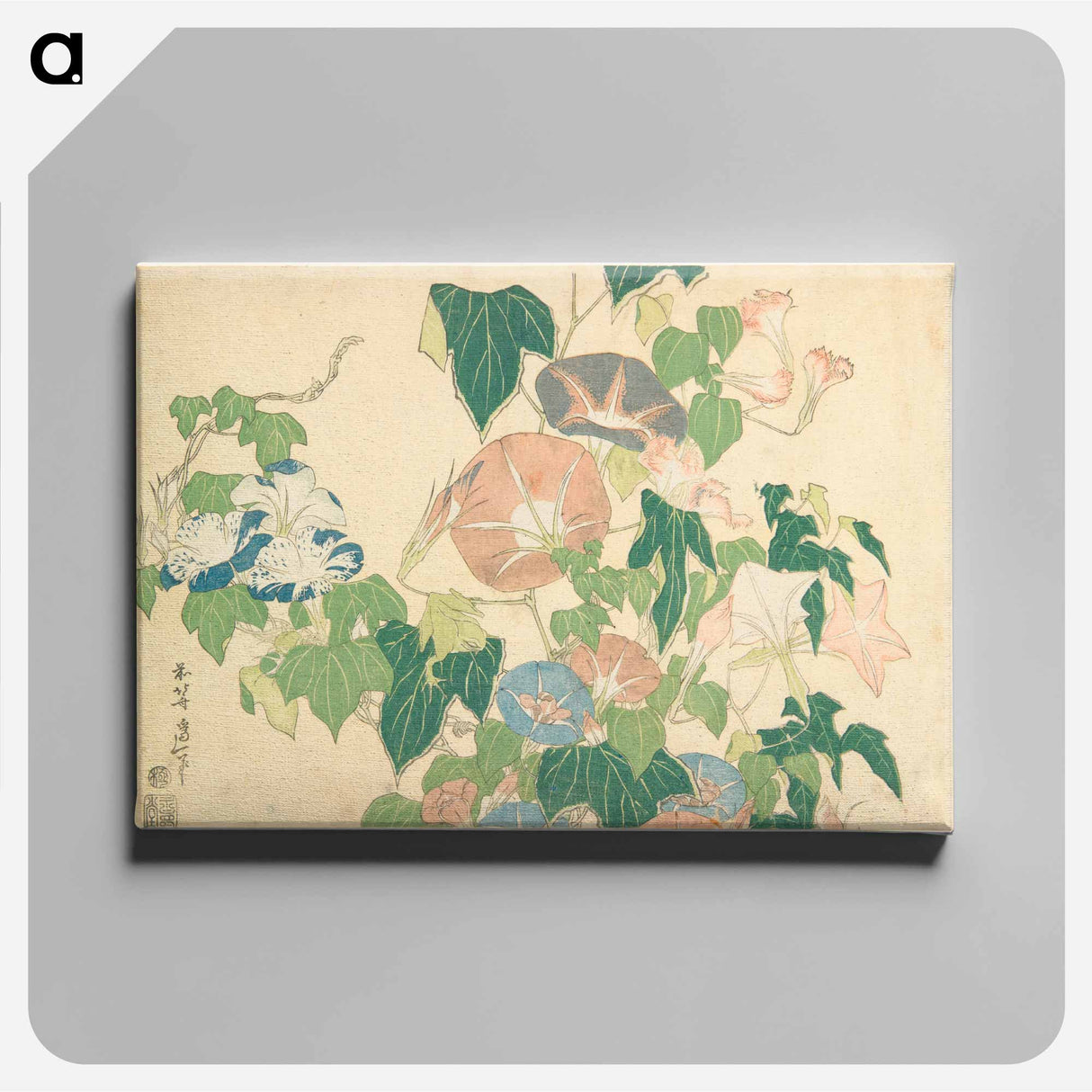 Morning Glories and Tree Frog - Katsushika Hokusai Canvas.