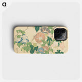 Morning Glories and Tree Frog - 葛飾 北斎 Phone Case.