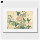 アートポスター-Morning Glories and Tree Frog - 葛飾 北斎 Poster.