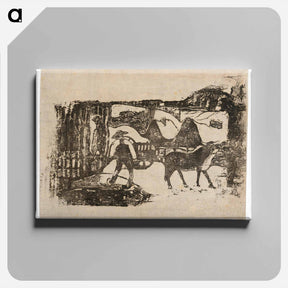 アートパネル-The Ox Cart - ポール ゴーギャン Canvas.