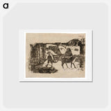 アートポストカード-The Ox Cart - ポール ゴーギャン Postcard.