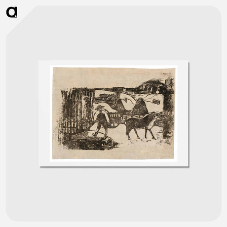 アートポストカード-The Ox Cart - ポール ゴーギャン Postcard.