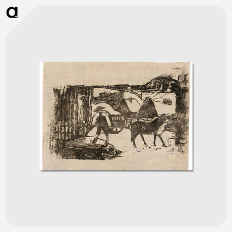 アートポストカード-The Ox Cart - ポール ゴーギャン Postcard.