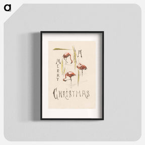 アートポスター-Kerstkaart met drie flamingo's - テオ ヴァン ホイテマ Poster.