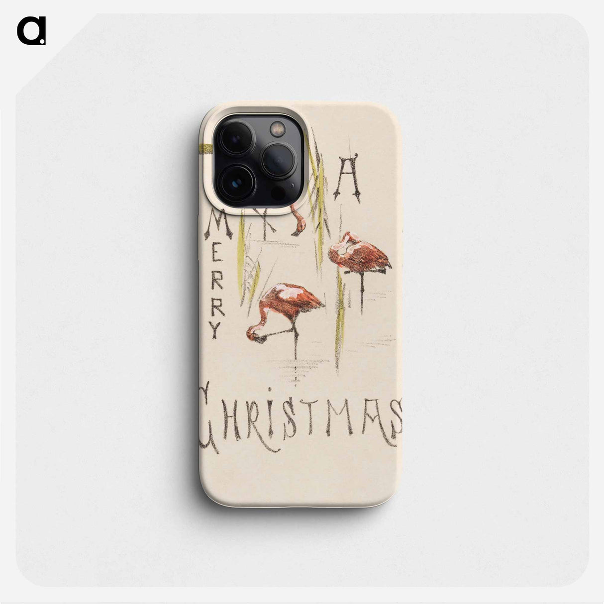 Kerstkaart met drie flamingo's - テオ ヴァン ホイテマ Phone Case.