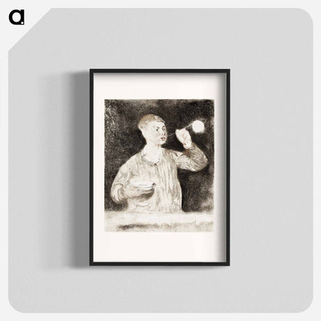 アートポスター-Boy Blowing Soap Bubbles - エドゥアール マネ Poster.