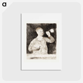 アートポストカード-Boy Blowing Soap Bubbles - エドゥアール マネ Postcard.
