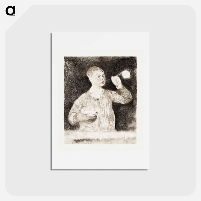 アートポストカード-Boy Blowing Soap Bubbles - エドゥアール マネ Postcard.