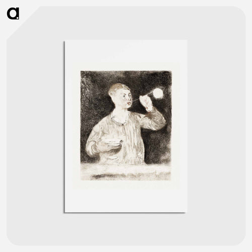 Boy Blowing Soap Bubbles - エドゥアール マネ Postcard.