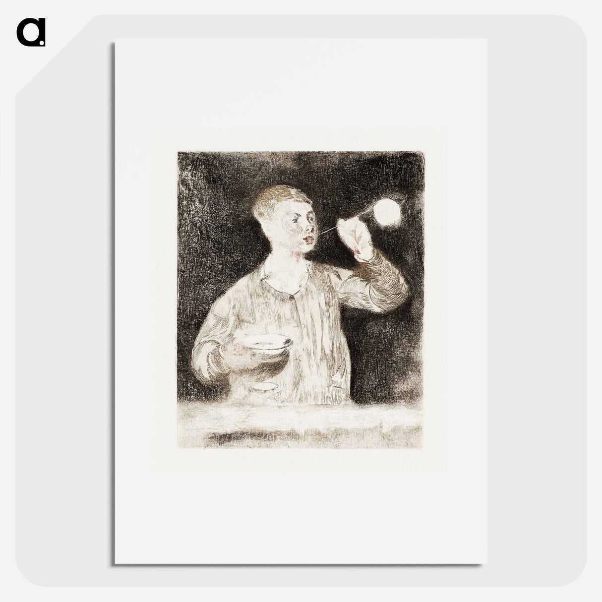 Boy Blowing Soap Bubbles - Edouard Manet Poster.