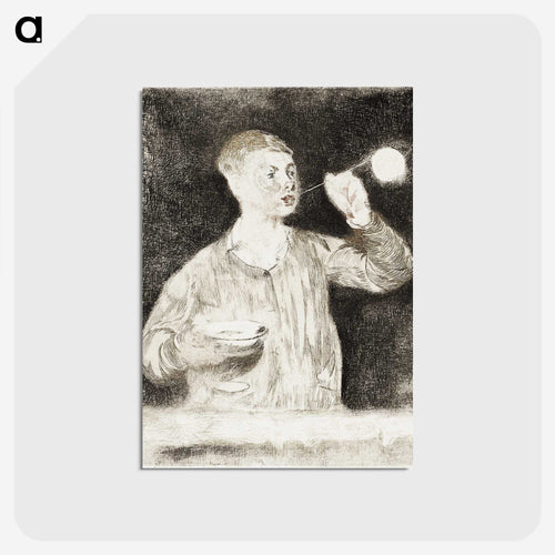 Boy Blowing Soap Bubbles - エドゥアール マネ Postcard.