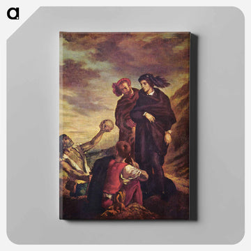 Hamlet and Horatio in the cemetery - ウジェーヌ ドラクロワ Canvas.