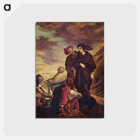 アートポストカード-Hamlet and Horatio in the cemetery - ウジェーヌ ドラクロワ Postcard.