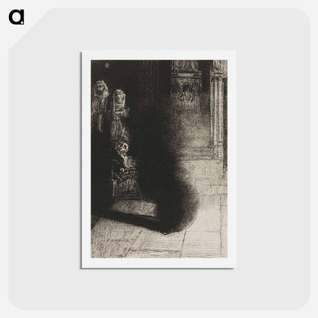 アートポストカード-Frontispiece for Les Flambeaux noirs by Emile Verhaeren - オディロン ルドン Postcard.