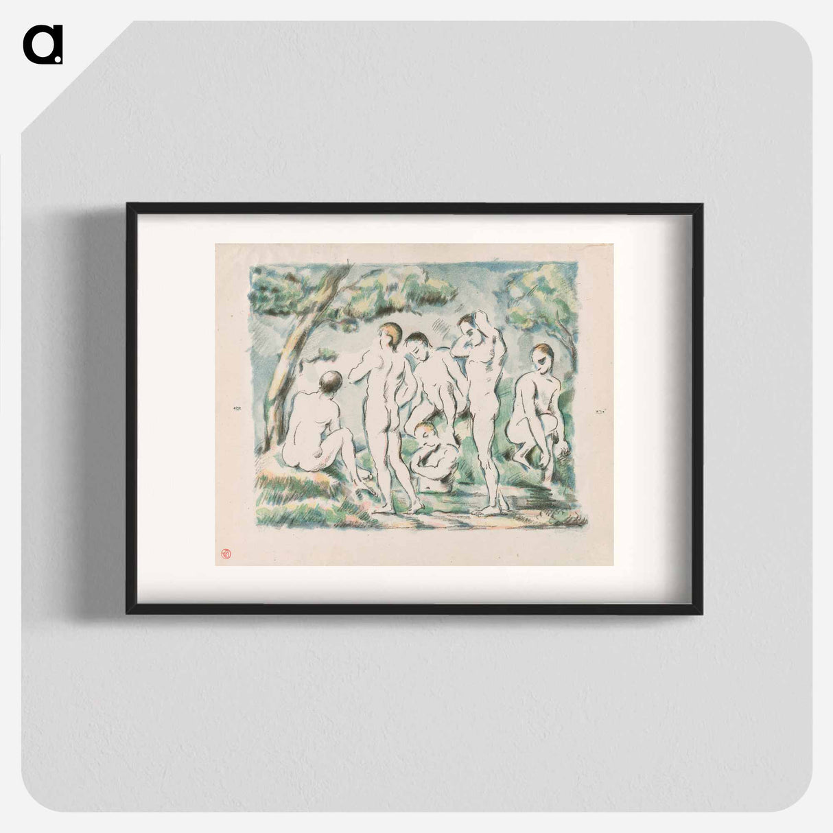 Small Bathers - Paul Cezanne Poster.