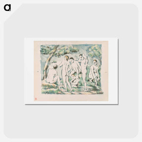 アートポストカード-Small Bathers - ポール セザンヌ Postcard.