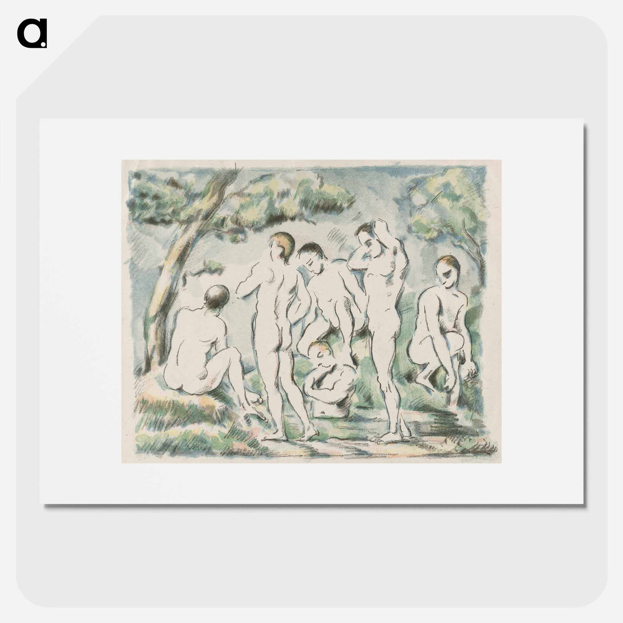 アートポスター-Small Bathers - ポール セザンヌ Poster.