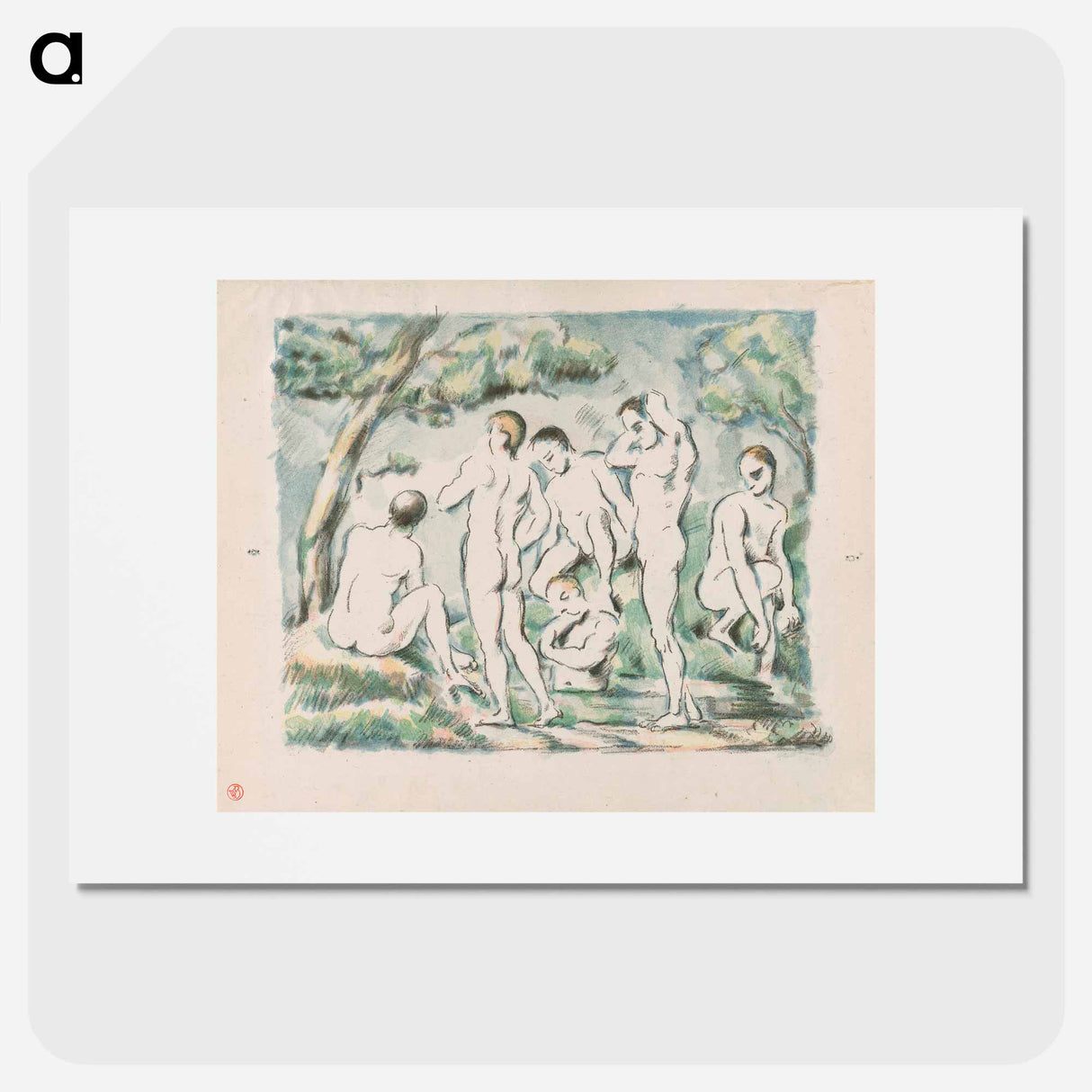 Small Bathers - Paul Cezanne Poster.