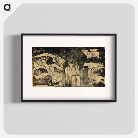 アートポスター-At the Black Rocks - ポール ゴーギャン Poster.