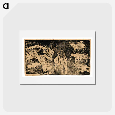 アートポストカード-At the Black Rocks - ポール ゴーギャン Postcard.