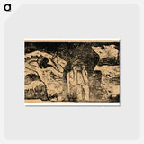 アートポストカード-At the Black Rocks - ポール ゴーギャン Postcard.