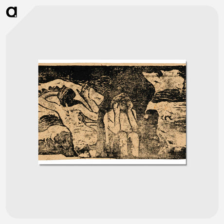 アートポストカード-At the Black Rocks - ポール ゴーギャン Postcard.