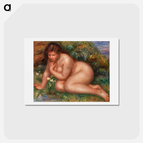 アートポストカード-Bather Gazing at Herself in the Water - ピエール オーギュスト ルノワール Postcard.