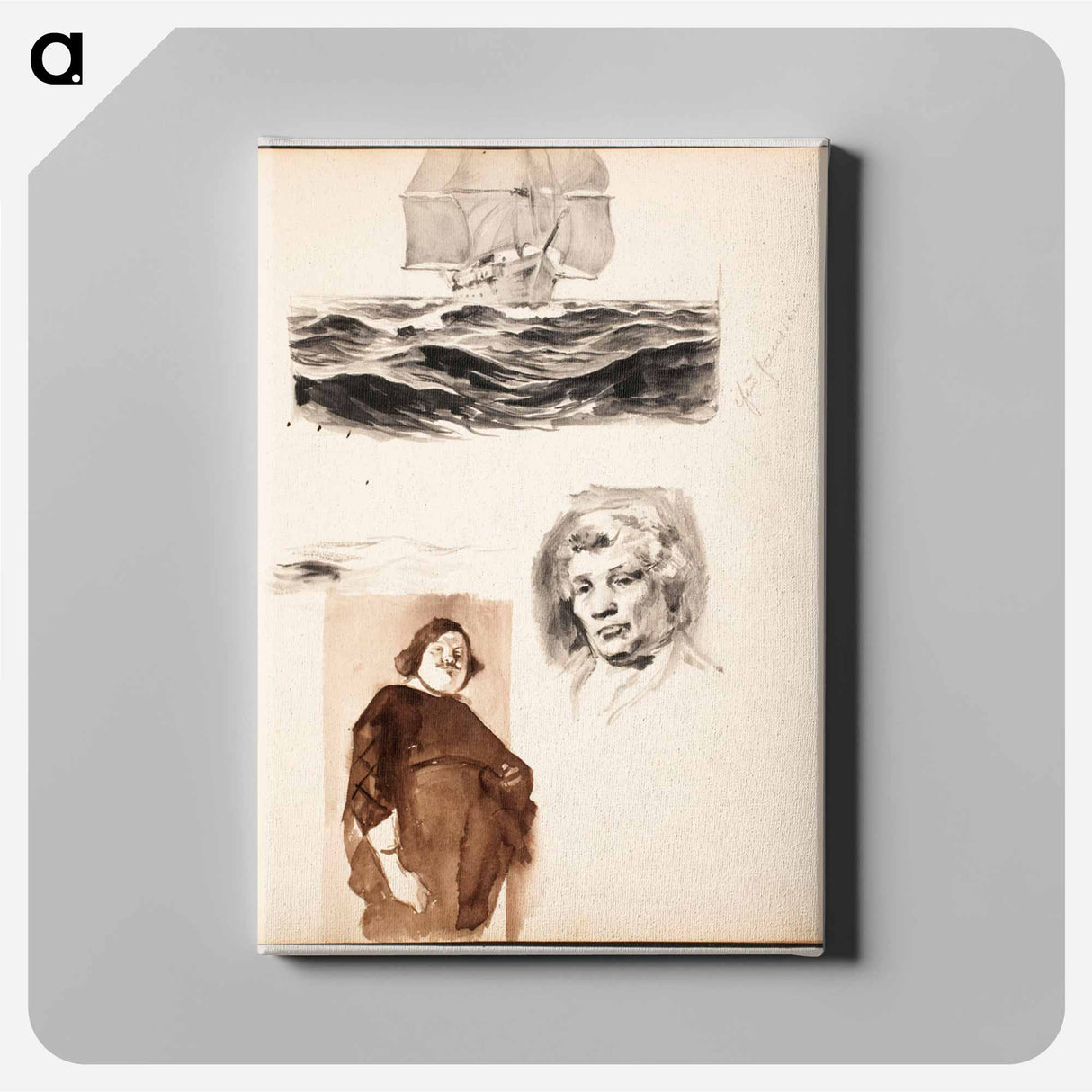 (unknown)part of a sketchbook - アルバート エーデルフェルト Canvas.