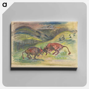 アートパネル-Bull fight - アーノルド ピーター ワイズ クビンチャン Canvas.