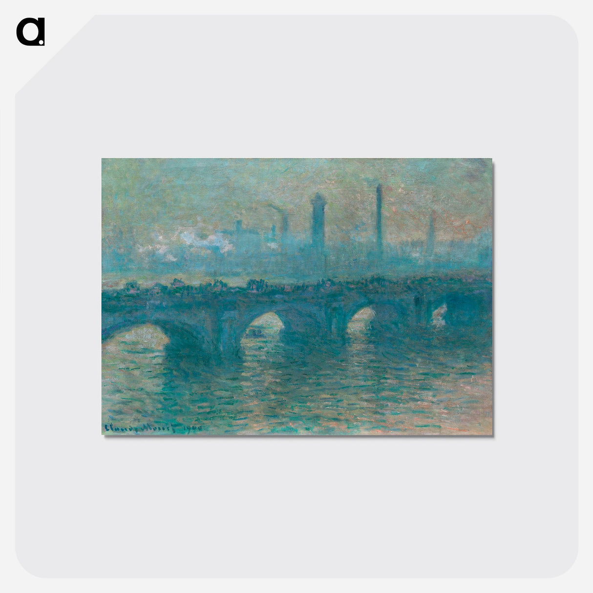 Waterloo Bridge, Gray Weather - クロード モネ Postcard.