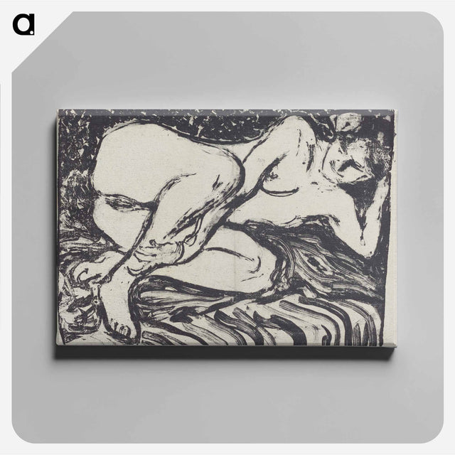 アートパネル-Reclining Nude - エルンスト ルートヴィヒ キルヒナー Canvas.