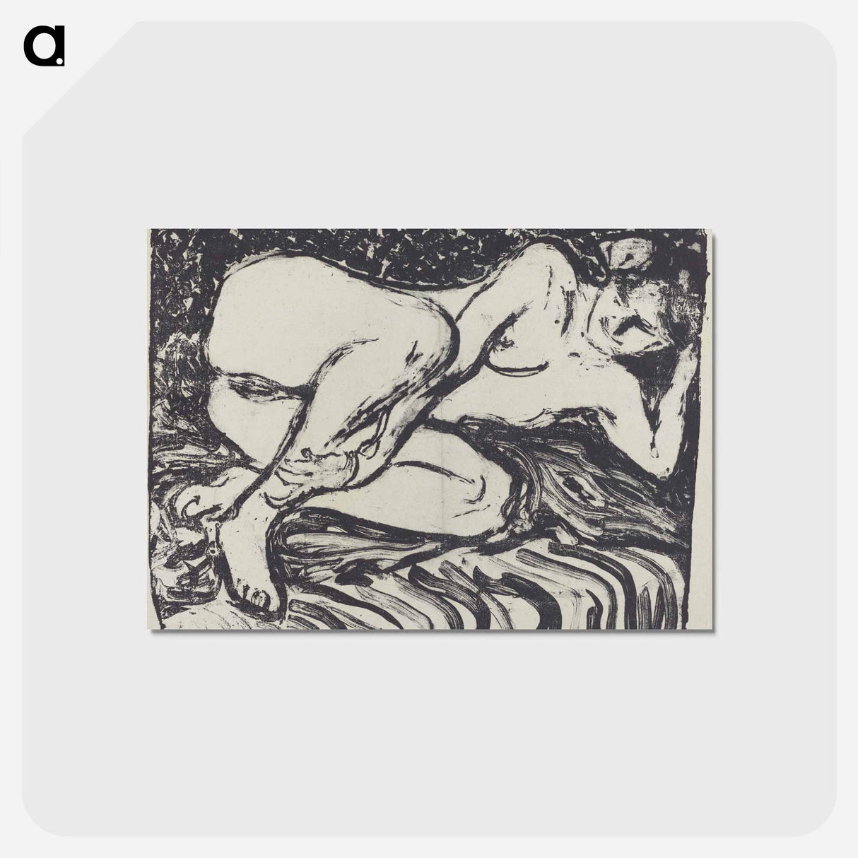 アートポストカード-Reclining Nude - エルンスト ルートヴィヒ キルヒナー Postcard.