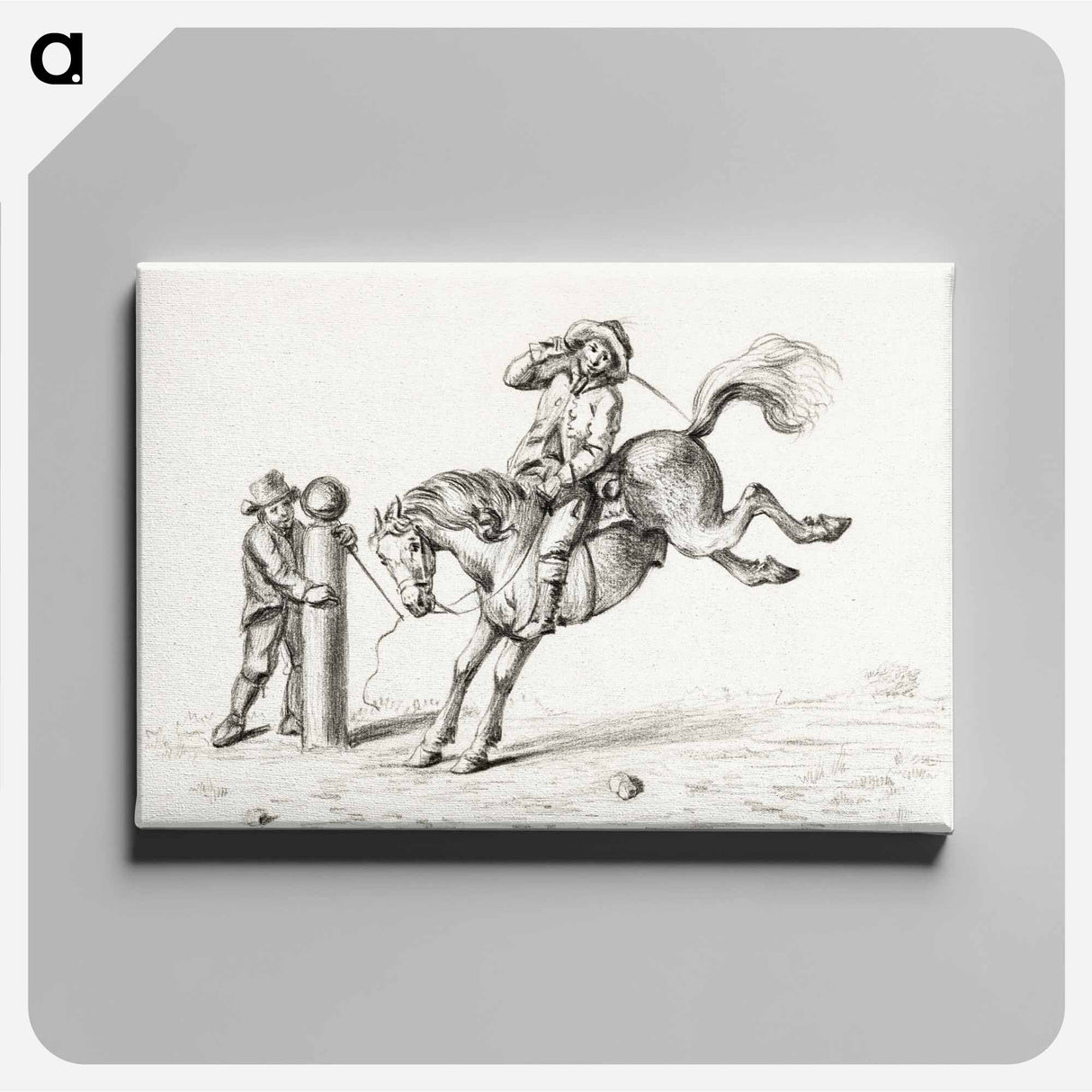 アートパネル-Taming a horse - ジャン ベルナール Canvas.