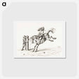 アートポストカード-Taming a horse - ジャン ベルナール Postcard.
