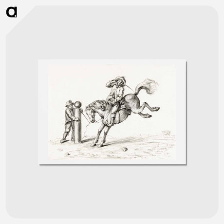 アートポストカード-Taming a horse - ジャン ベルナール Postcard.